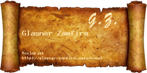 Glasner Zamfira névjegykártya